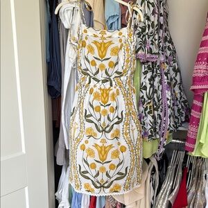 Yellow and Gold Spaghetti Strap Mini Sundress for Resort Wear